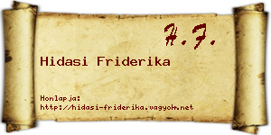 Hidasi Friderika névjegykártya